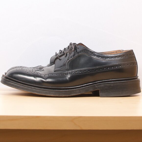 VTG Dack's Round-toe Dufferin Men's Brogue Shoe 7.5G Black 🇬🇧 Calfskin EUC - Picture 2 of 8